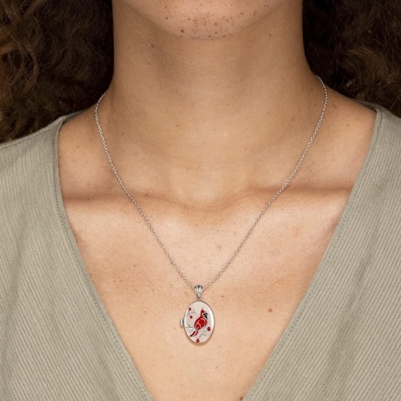 Angel Cardinal Locket Necklace - Picture 6 of 10